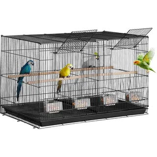 VEVOR Vogelkäfig Wellensittich Käfig Vogelhaus Vogelbauer 760x465x465mm Schwarz