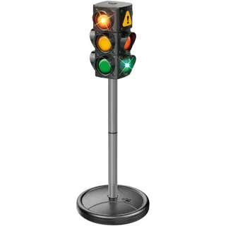 alldoro 60232 Verkehrsampel mit Licht und Sound für Kinder, batteriebetrieben, mit 2 Leuchtmodi, befüllbarer Standfuß, 70 cm hoch