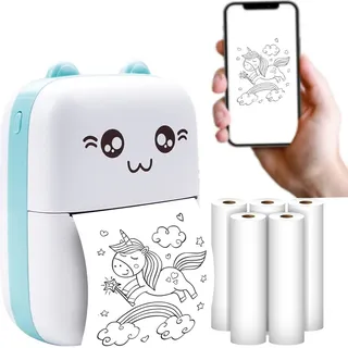 Forever Maxlife Mini Drucker Etikettendrucker (Blau)