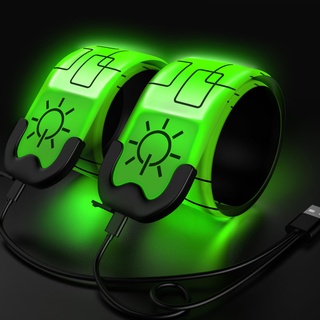 Todoxi 2 Stück Led Armband Aufladbar, USB Wiederaufladbar Leuchtarmband für Erwachsene und Kinder, Reflective Leuchtbänder für Laufen Hundewandern Radfahren Outdoor Sports