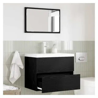 vidaXL Badezimmermöbelset 2-tlg. Schwarze Eiche