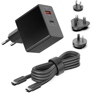 KFD 65W USB C Ladegerät, GaN Charger 2-Port PD Netzteil für Galaxy Chromebook 4 Samsung Galaxy Book Pro 360 Galaxy Book Flex 15,6” 13,3” Galaxy Book 2 Galaxy S24 S23 Tab PPS AFC PD3.0 Schnellladekabel