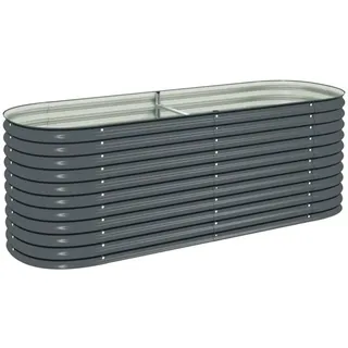 vidaXL Garten-Hochbeet verzinkter Stahl 240 x 80 x 81 cm Grau