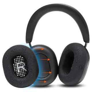 WC SweatZ Ace – Patentierte Schweißschutzpolster für kabellose Sonos Ace-Kopfhörer mit Geräuschunterdrückung von Wicked Cushions | Schweißfest und leicht waschbar | Black