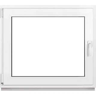 Framex Kellerfenster Fenster Kunststofffenster Weiß Breite x Höhe 100 x 80 cm (1000 x 800 mm) 2fach (32 mm) Dreh Kipp DIN Links - Premium - Weiß