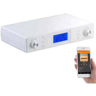 auvisio Küchenradio: Stereo-FM-Küchen-Unterbauradio mit Bluetooth, Timer, Wecker, LCD, PLL (Unterbau Küchenradio, Radio Küche, kuchenradio)