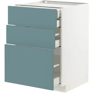 IKEA METOD / MAXIMERA Uschr 3 Fr/2 ni+1 haho+1 ho Sch weiß/Havstorp türkis 60x60 cm