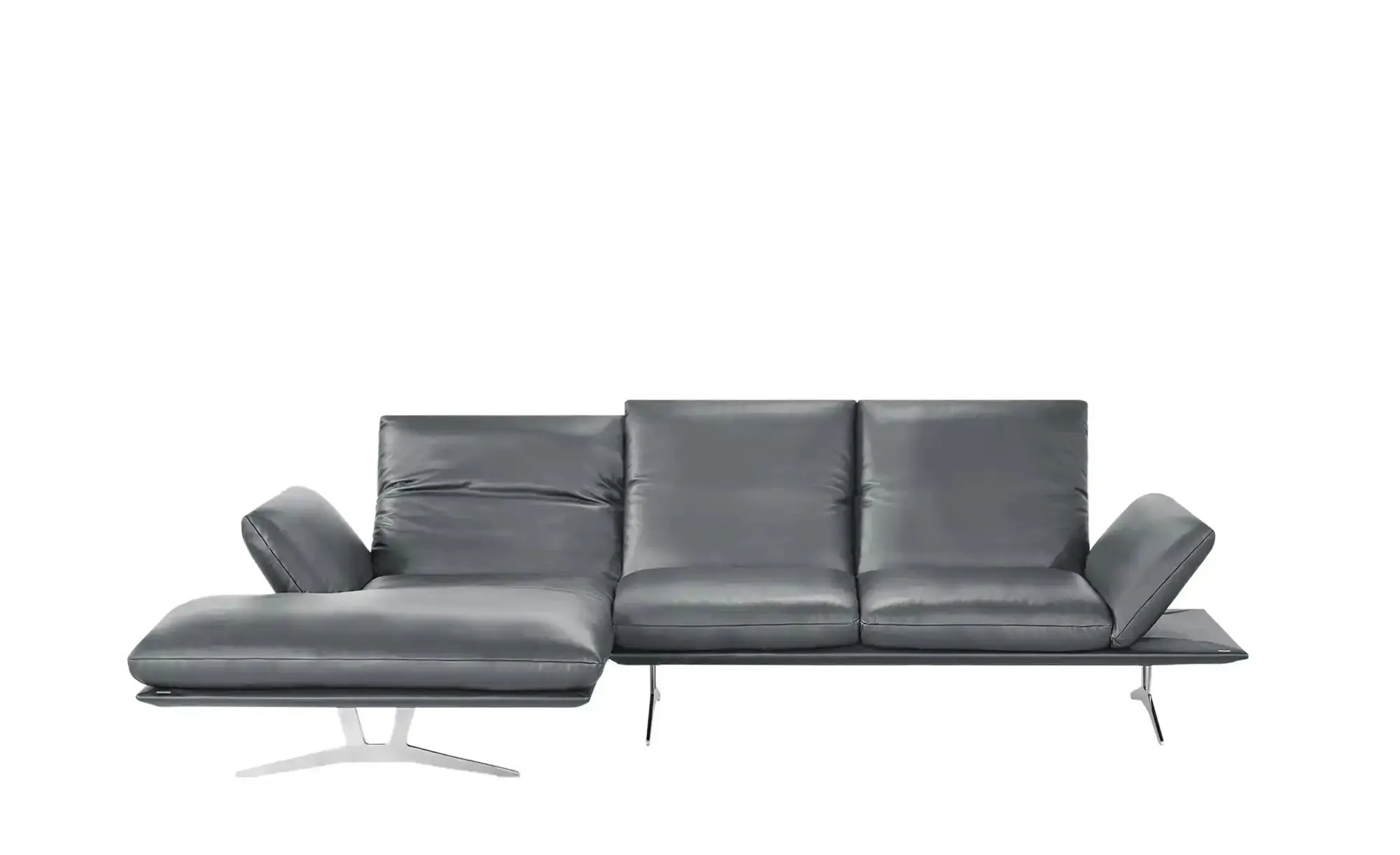 KOINOR Ecksofa Echtleder Francis , grau , Maße (cm): B: 284 H: 93 T: 159.0