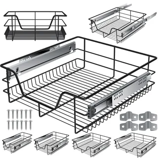 Kesser KESSER® Teleskopschublade Küchenschublade Küchenschrank ? Korbauszug ? Schrankauszug ? Vollauszug ? Schublade