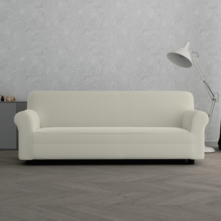 Italian Bed Linen “IRIS” elastische Sofabezug, Couchbezug, Creme, 3 Plätze