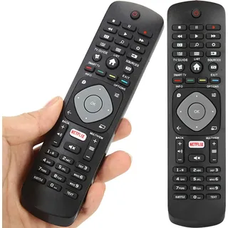 Retoo Universal-Fernbedienung Viele Philips TVs Netflix Taste, Smart TV TV-Fernbedienungsersatz LCD LED der Marke Philips Smart Remote LCD-Fernseher Retoo - Schwarz
