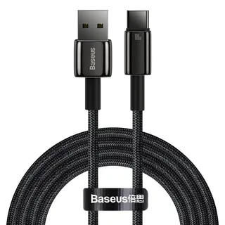 Baseus Tungsten Gold Schnelllade-Datenkabel, USB auf Typ-C, 100 W, 2 m, Schwarz