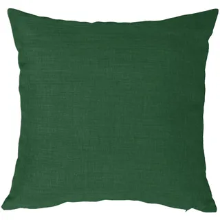 Kissenbezug 40x40 cm grün dunkel mit Reißverschluss Struktur Leinenoptik Kissen für Sofa Wurfkissen