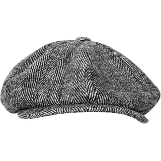 Schiebermütze Herren Zeitungsjungenmütze Für Herren, Graues Fischgrätenmuster, Flache Schirmmütze, Für Damen Und Herren, Malermütze, Weiche Herbst- Und Wintermütze, Achteckige Mütze - 58-60