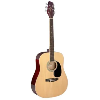 Stagg 1/2 Natur Dreadnought Akustikgitarre mit Decke aus Lindenholz