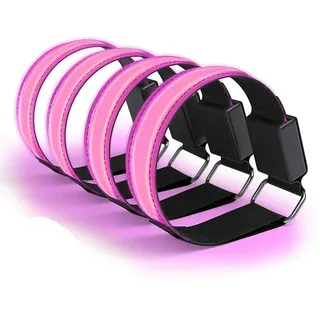 Kylewo Led Armband Aufladbar, 4 Stück Reflective LED leucht Armbänder Lichtband Kinder Nacht Sicherheits Licht für Laufen Joggen Radfahren Hundewandern Running