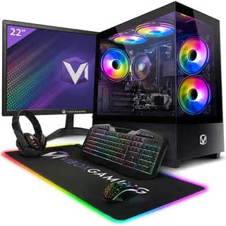 Vibox I-96 Gaming PC - 22 Zoll Set Komplett - Quad Core AMD Ryzen 3200G 4GHz - Radeon Vega 8 - 8GB RAM - 480GB SSD - Linux OS - WiFi