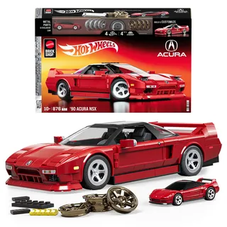 Mattel Brick Shop Hot Wheels Elite Serie Bauset, ’90 Acura NSX 876 Teile), für Sammler