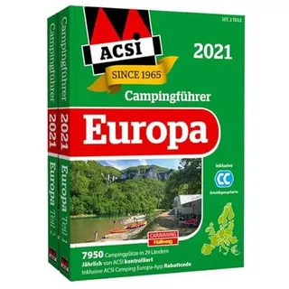 ACSI Internationaler Campingführer Europa 2021: in 2 Bänden inkl. Ermässigungskarte und ACSI Camping Europa-App Rabattcode. (Hallwag ACSI Campingführer)