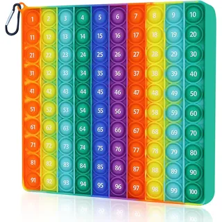 Plstod 1-100 Fidget Toys Popit Pop Bubble Sensory Pop It Spielzeug Anzahl Stressabbau Spielzeug Silikon Pop It Fingerspielzeug Geeignet für Erwachsene Antistress Spiel und Kinder Lernspielzeug