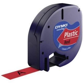Dymo Beschriftungsband, Plastik, schwarz/rot, LetraTag S0721630