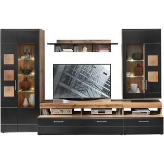 Innostyle Wohnwand Sonate Lack Schwarz