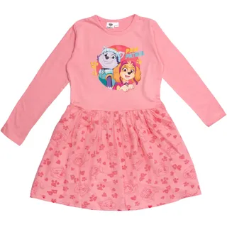 UNITED LABELS Paw Patrol Kleid für Mädchen - Skye & Everest Kleidchen Mesh Rock Langarm Pink (DE/NL/SE/PL, Numerisch, 110, 116, Regular, Rosa) - 110-116