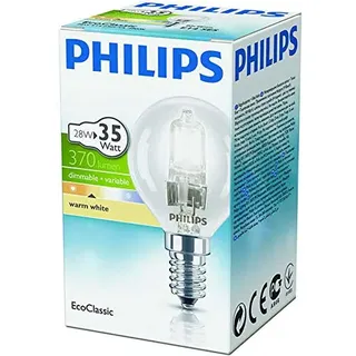 Philips EcoClassic Halogenbirne, 28 W, E14, 230 V, P45, Golfball, 2 Stück