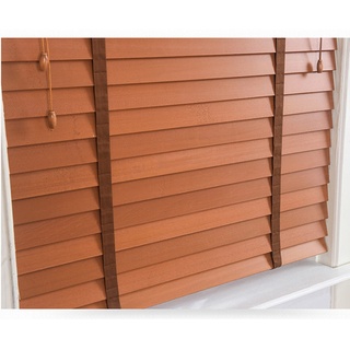 DLLY Horizontale Holzjalousien, Natürliche Jalousette, Fensterrollos Zur Raumverdunkelung, Lichtfilternde Fensterbehandlungen, Innen Installierte Braune Holzjalousie,80x80cm/31.5 * 31.5in