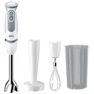 Braun 4191-MQ5207WH HB INT S12 Stabmixer 1000W Schneebesenaufsatz, mit Messbecher, Kartoffel-/Gemüsestampfer, BPA-frei Weiß, Grau
