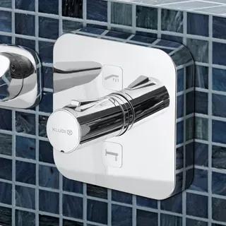 Kludi PUSH Unterputz-Thermostatarmatur, von zwei Verbrauchern, Heißwassersperre 38°C, chrom