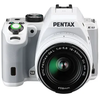 Pentax K-S2 Spiegelreflexkamera (20 Megapixel, 7,6 cm (3 Zoll) LCD-Display, Full-HD-Video, Wi-Fi, GPS, NFC, HDMI, USB 2.0) Kit inkl. 18-50mm WR-Objektiv weiß