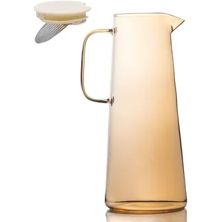 Intirilife Karaffe Kanne aus Glas Wasser Krug in 1.7 Liter Amber | Gr.: onesize