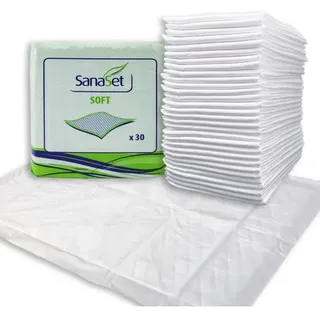 SanaSet Premium Einweg Inkontinenzunterlagen - Senioren, Babys, Tiere (60x40 cm)-30 Stk. | Gr.: onesize