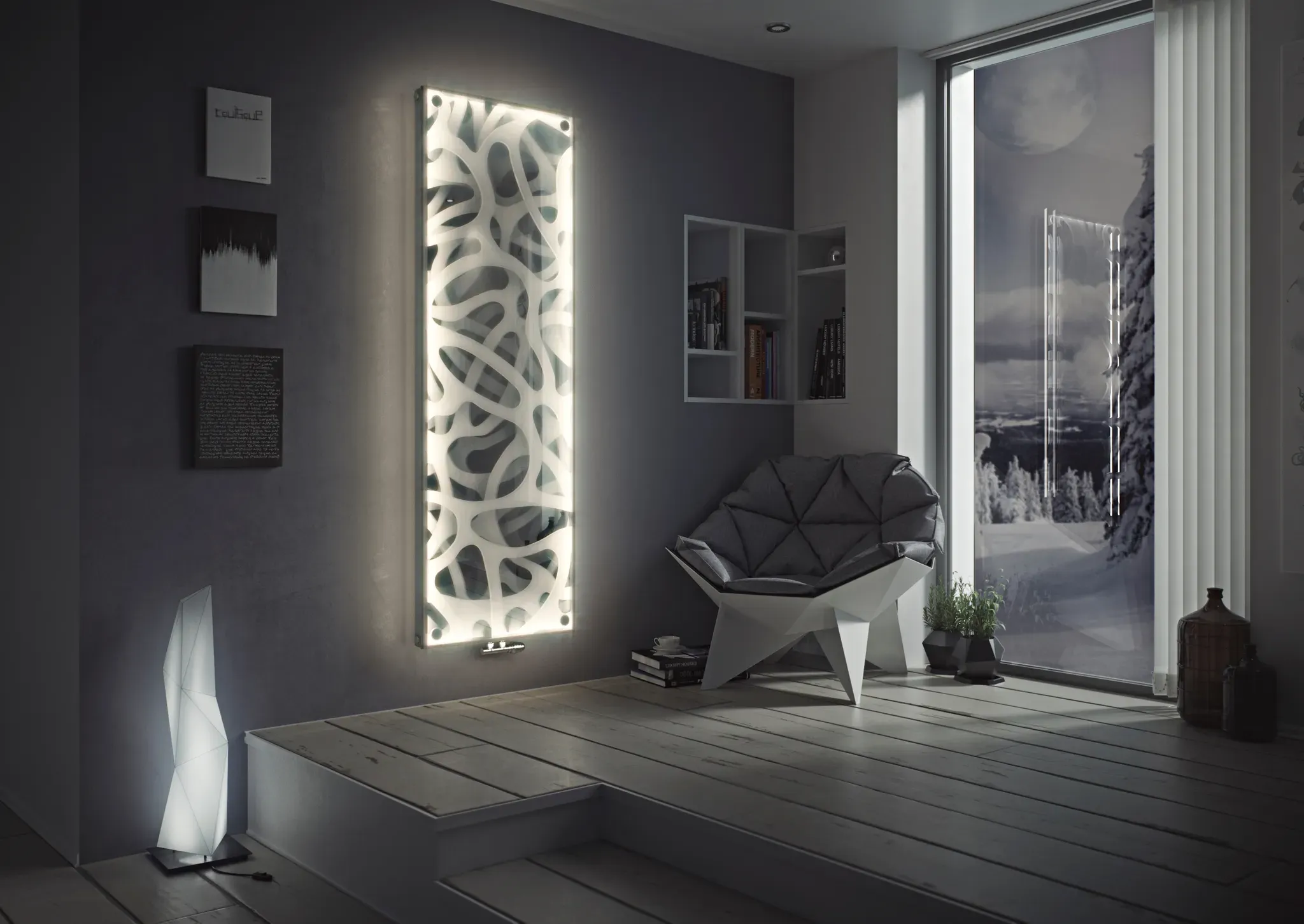 XIMAX Paneelheizkörper P1 Deluxe Glas LED, mit Mittenanschluss