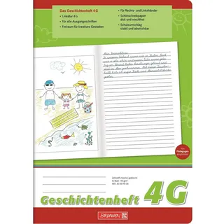 Brunnen Geschichtenheft A4 Lineatur 4G