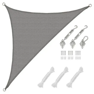 AMANKA 3x3x4,2 Sonnensegel Dreieckig Atmungsaktiv - Dreieck Segel mit Befestigung