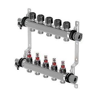 Uponor Vario S Heizkreisverteiler 1086539 Edelstahl, FM 3 x 3/4 Eurokonus, als Komplettverteiler