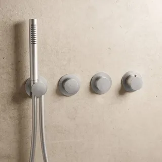 Herzbach MODUL7 PUSH Thermostat Fertigset 70.702003.1.09 2 Verbraucher Edelstahl