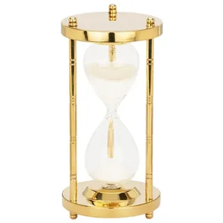 NKlaus Sanduhr Nautische Sanduhr 3 Säulen Messing 5min. 14,5x7,5cm Zeitmesser Maritim goldfarben