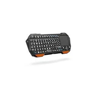 Fosmon - Mini Tastatur Bluetooth (QWERTY) - Kabellos, Mini Tastatur mit Touchpad - Kompatibel mit Ipad, Apple TV, Amazon Fire Stick, PS4, PS4 Pro, PS5, HTPC/IPTV, VR-Brille, Smartphones