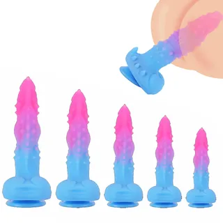 JXszxbt Fantasy Monster-Dildo weicher Silikondildo mit leistungsstarkem Saugnapf 5 Größen Alien-Dildo Prostata-Stimulation Analplug Sexspielzeug Masturbationsdildo für Männer und Frauen(XXL)