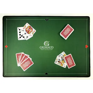 Grimaud Neopren Kartenmatte 40 x 60 cm - Belote/Poker/Tarot/Ecke Spielmatte - rutschfest - perfekte Kartenführung