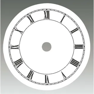 Selva Zifferblatt, aus Aluminium, Weiß lackiert, mit römischen Zahlen