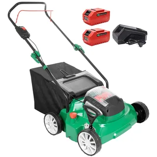 Güde Akku Vertikutierer 400/40-5.0 S 2in1 (40 V, 40 cm Arbeitsbreite, 40 l Fangsack, 4-fache Arbeitstiefe, inkl. 2x 40 V Akkupacks & 1 h Schnellladegerät, bürstenloser Motor, Rasenbelüftung)