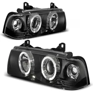 Tuning Tec Scheinwerfer Angel Eyes für BMW 3er E36 Cabrio Coupe Bj. 92-99 Schwarz