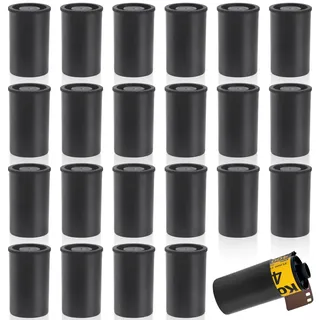 WangLaoWu 30 Stück Filmdosen mit Deckel, Schwarzer Kleine Plastikkaniste mit Deckel Kunststoff für Wissenschaftliche Aktivitäten, Filmdosen, Kleinteile - Schwarz