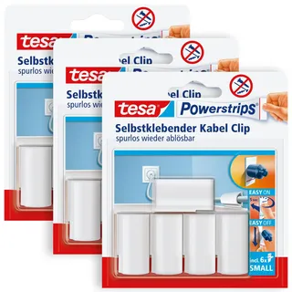 Tesa POWERSTRIPS® Kabel-Clips Weiß Inhalt: 15St.