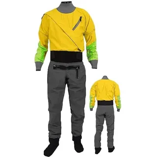 Trockenanzug Für Herren, Kajak, Leicht, 3-Lagig, Wasserdicht, Zum Paddeln, Angeln, Bootfahren, Kanufahren, Rafting, Tourengehen, Segeln,Yellow-L