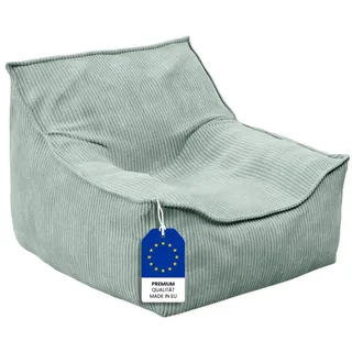 Bellabino Sitzsack Cleo aus Cord (verfügbar in Beige, Türkis, Terrakotta), Kindersitzsack aus Cord, 50x75x60 (HxTxB) blau